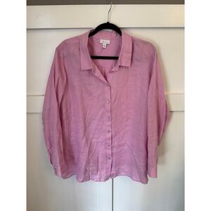 J Jill love linen button front top size 2X EUC
